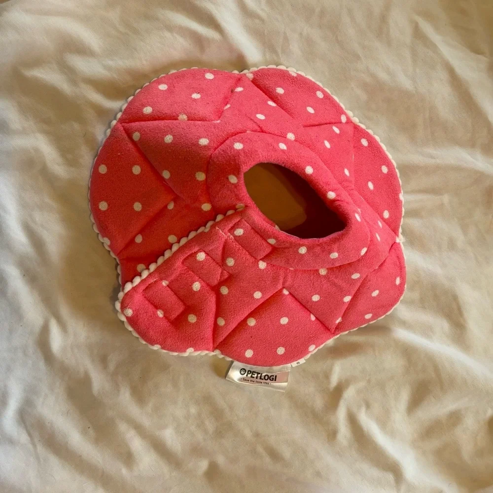 Pink Polka Dot Dog Elizabethan Collar No Licking Size Small